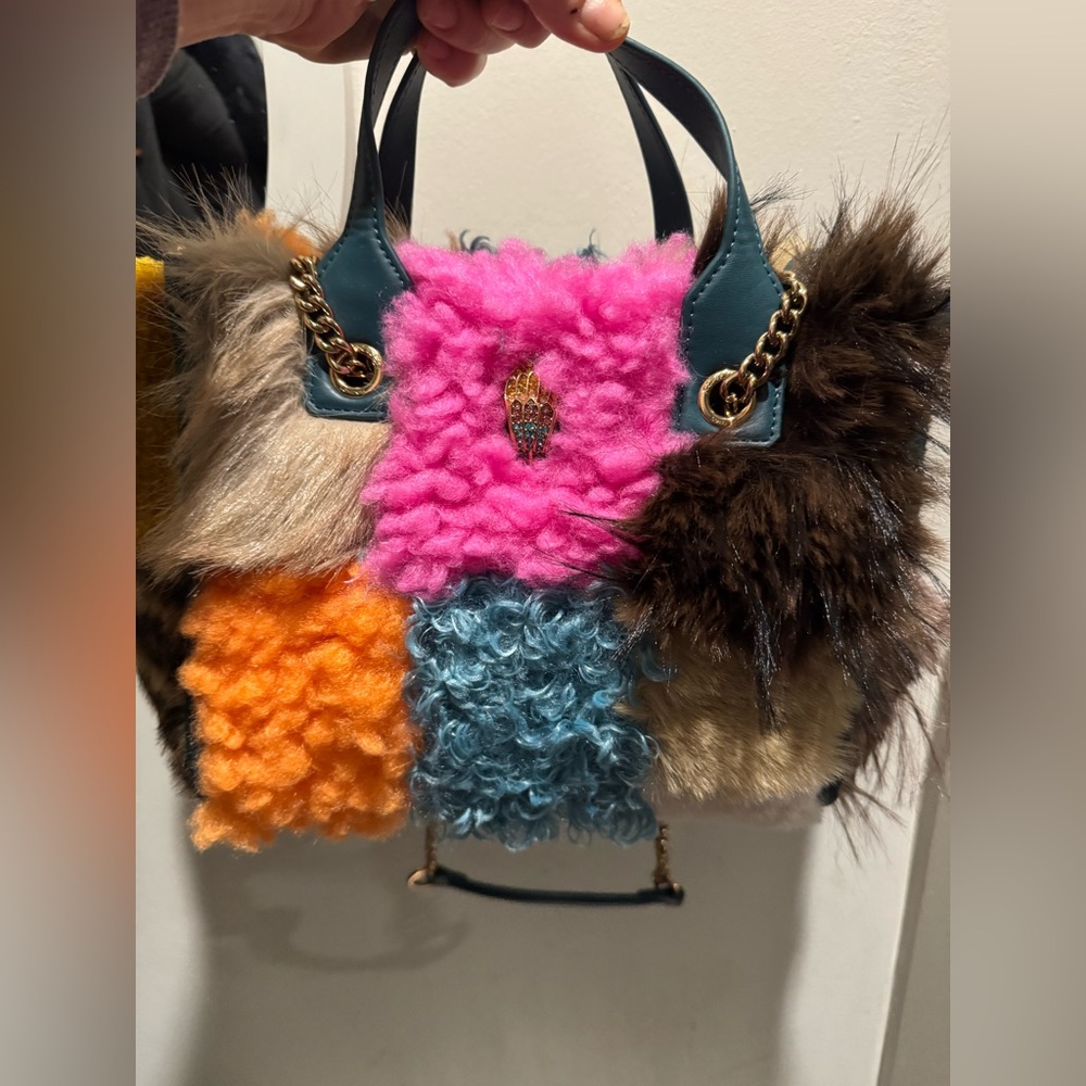 Kurt Geiger Hoxton Small Colorful Faux Fur Women's Bag